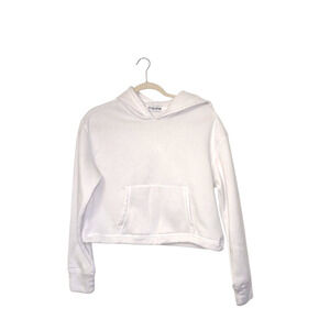 Fit collective 
Women's crop top white hoodie with hood
Pullover
Medium 
Made in